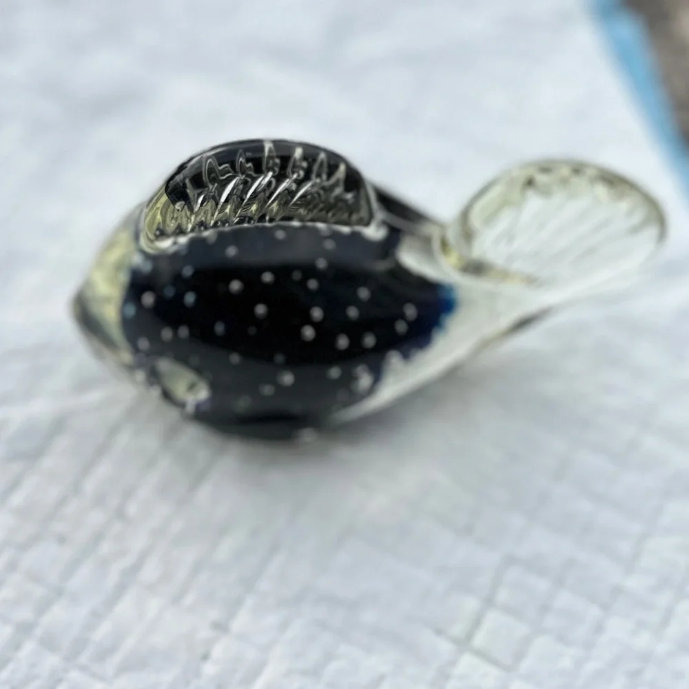 1970's Hand Blown Glass Fish Paperweight Figurine